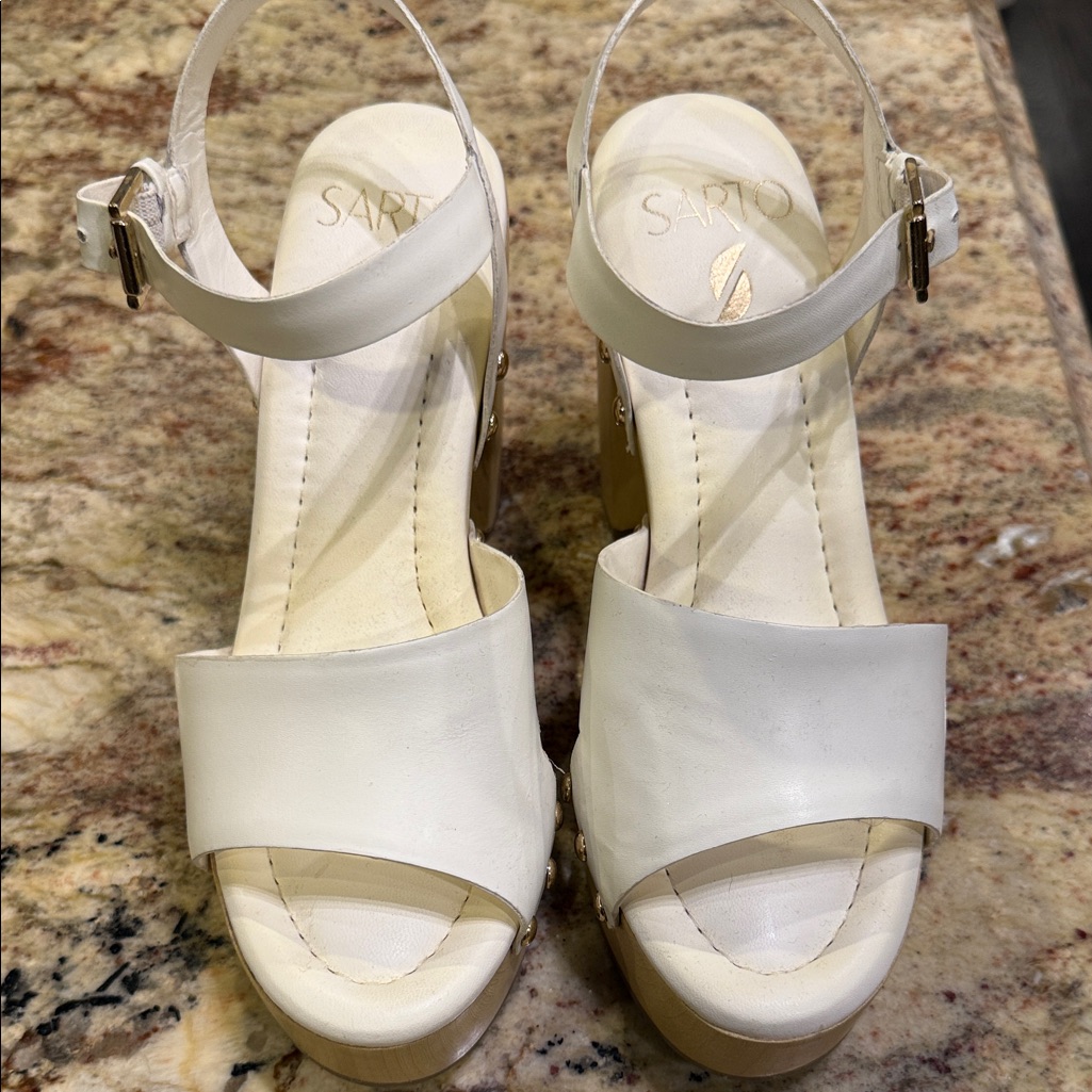 Women's Franco Sarto 6.5 White Sandals